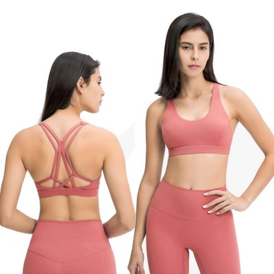 2021 new style lulu lemon align beautiful back shockproof gathering with breast pad fitness vest no steel ring no hook Yoga bra