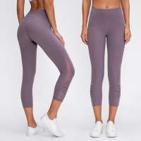 2020 Lulu align new personality mesh yarn braided high waist lift hip slimming OEM LOGO sports gym yoga leggings pants