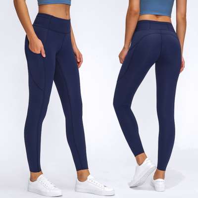 2020 New arrival lulu Lemon align second skin high waist side pockets 80 Nylon/20 Spandex sanded Yoga Fitness Leggings