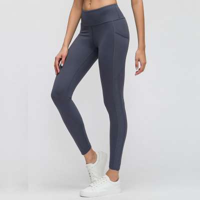 2020 New arrival lulu Lemon align breathable  side net yarn pocket high waist nine pants Brushed hairly Yoga fitness leggings